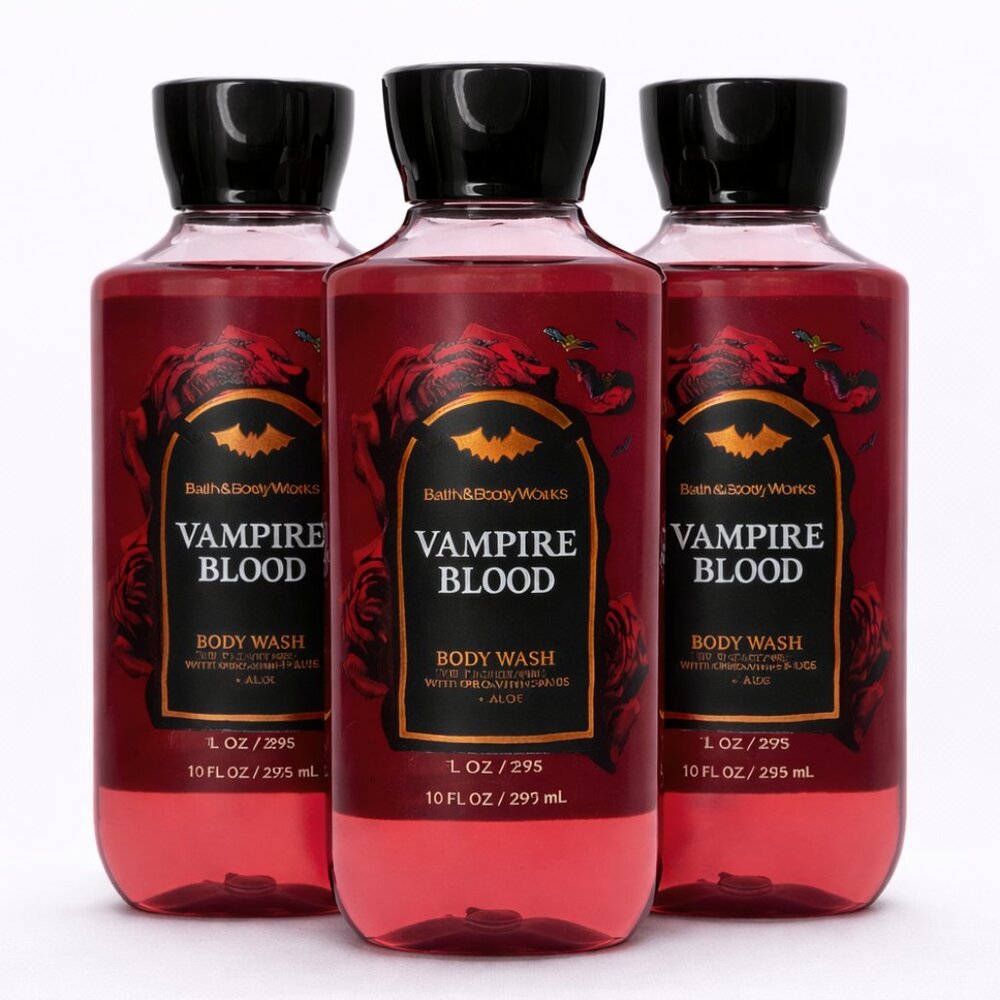 Bath & Body Works Body Wash Bundle VAMPIRE BLOOD 3Pack NEW